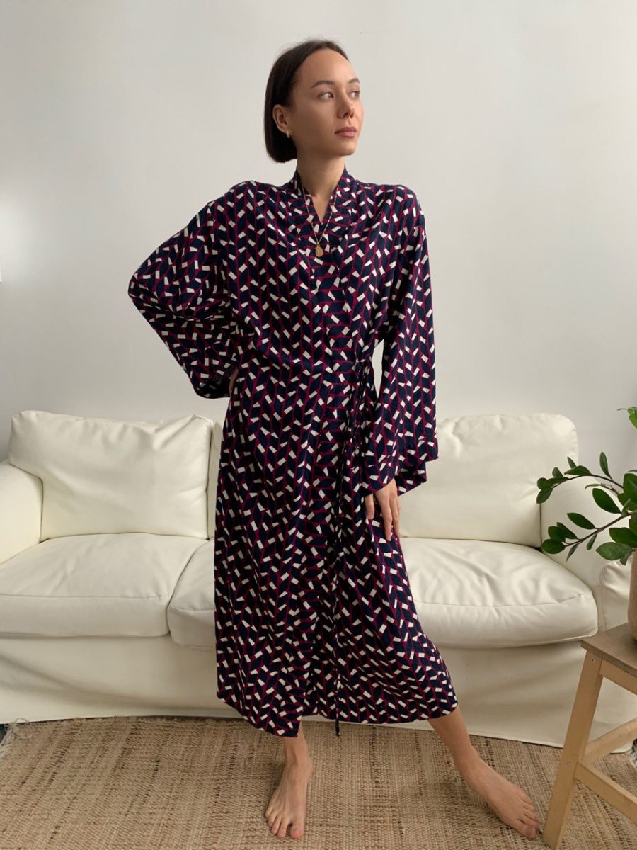Платье кимоно из вискозы Геометрия