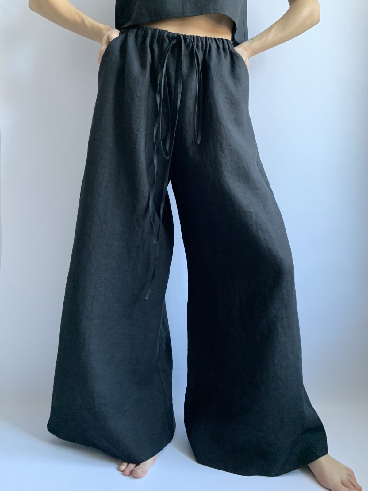 черные брюки палаццо 3