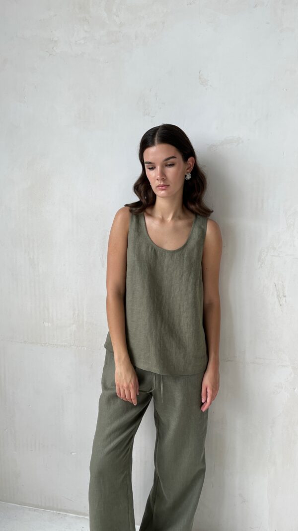 Женская льняная майка