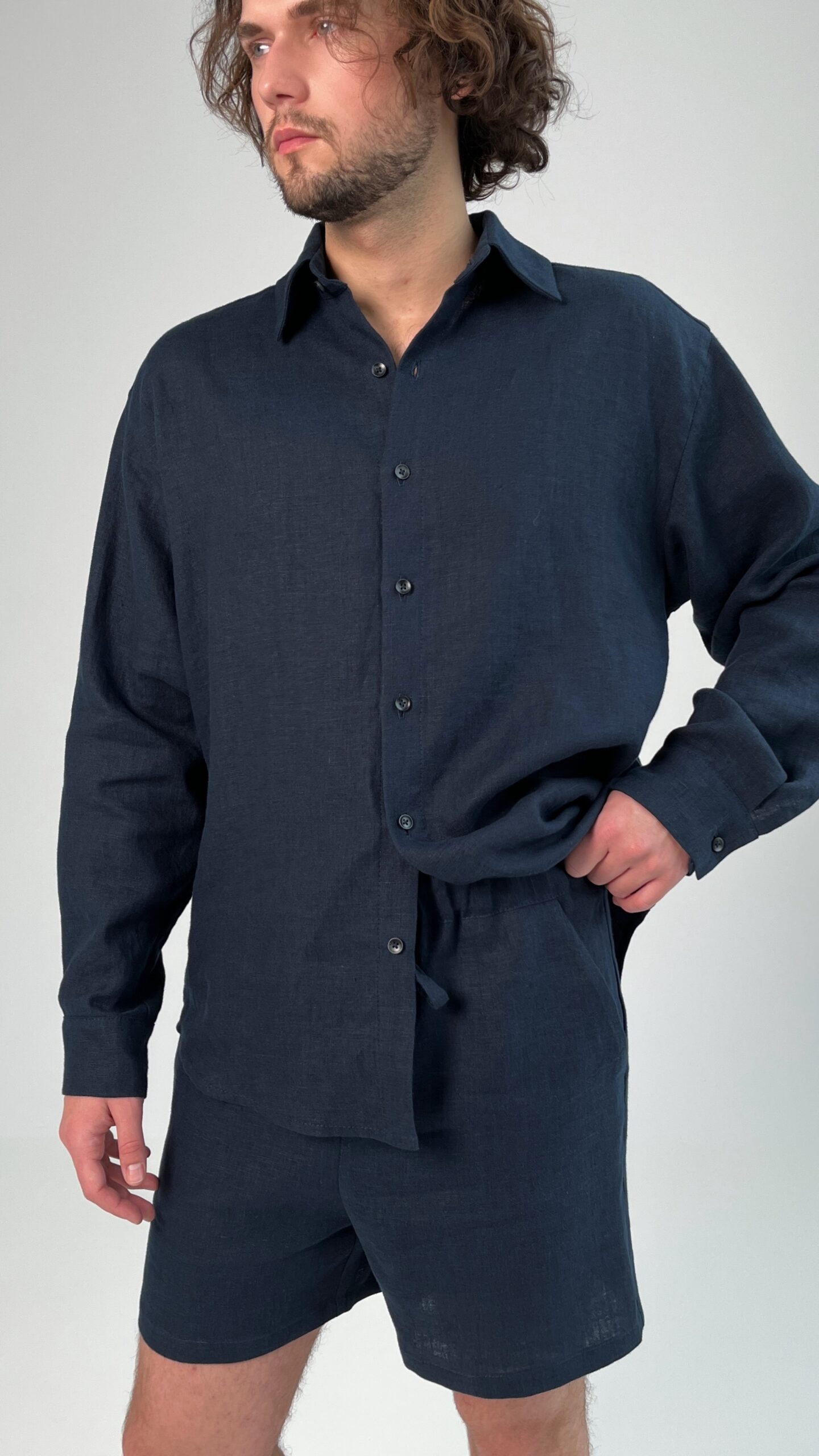 шорты мужские летние льняные