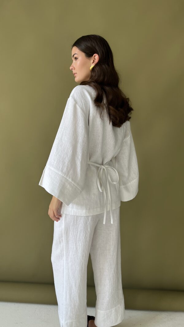 белый жакет из льна женский