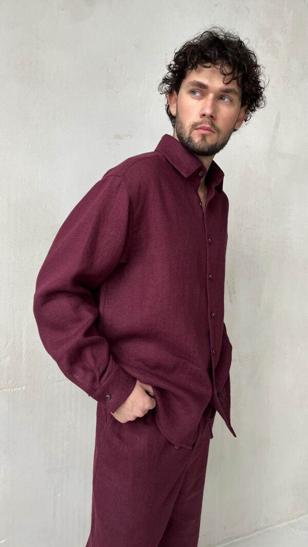 Мужская льняная рубашка