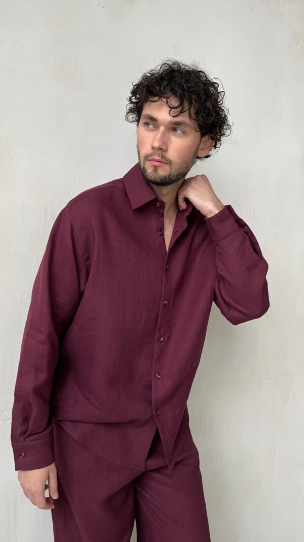 Мужская льняная рубашка