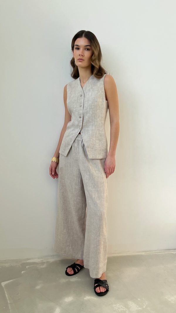 Укороченные льняные брюки кюлоты